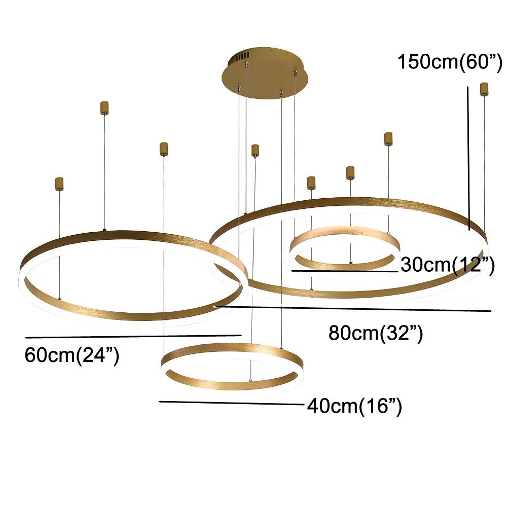Modern Circle Aluminum Chandelier with Adjustable LED Light