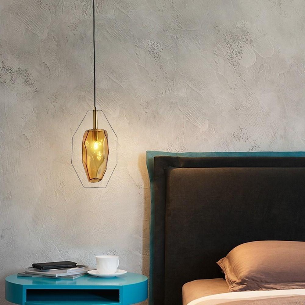 Nordic Glass Pendant Light with Electroplated Metal Finish
