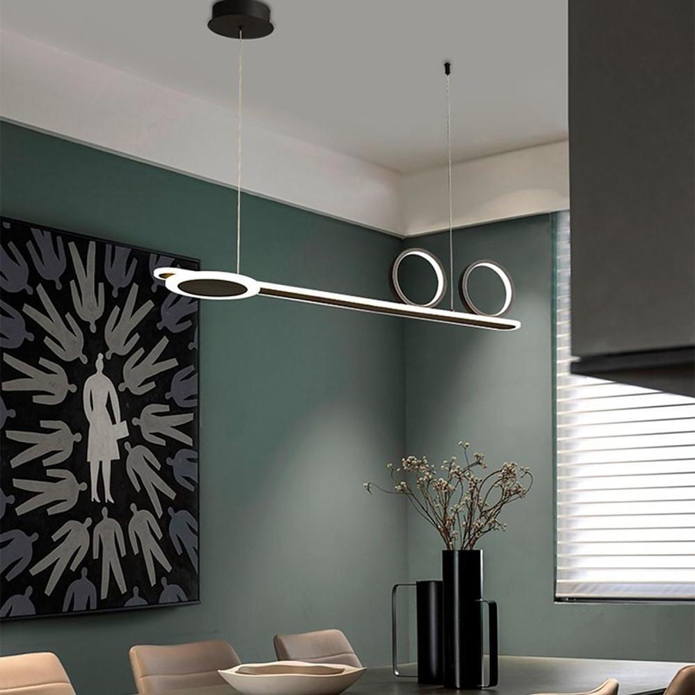 Modern 3-Circle Linear LED Pendant Light – Metal & Acrylic