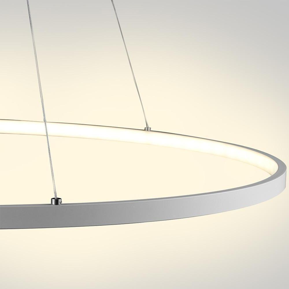 Modern Ring Pendant Light 30W LED Dimmable Black Metal Acrylic