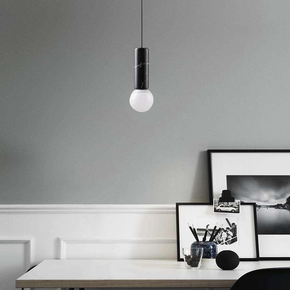 Modern Elongated Ceramic LED Pendant Light - Metal & Ceramic