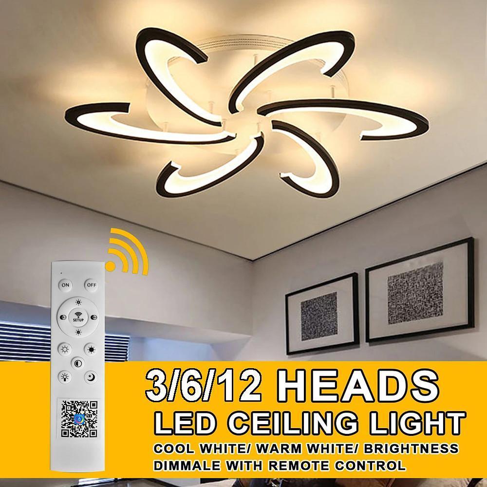Geometric Flush Mount Ceiling Light | Modern Acrylic LED Dimmable