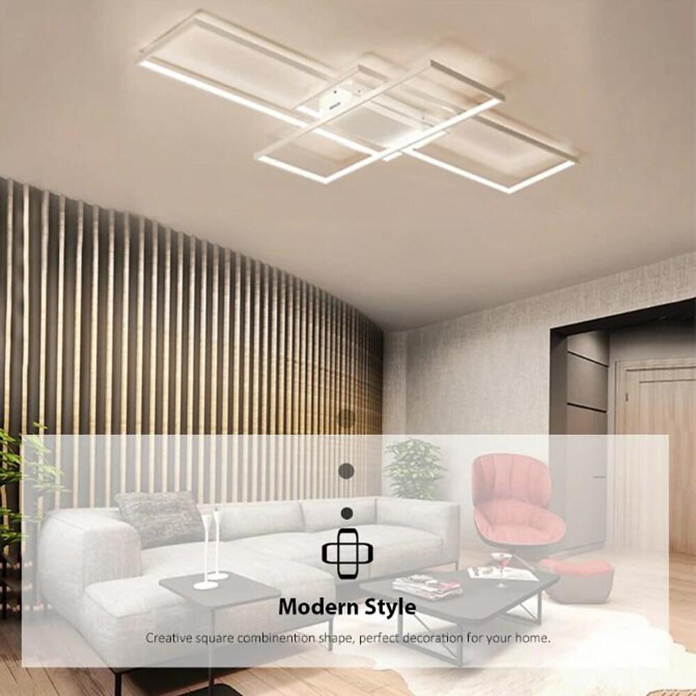 Tiered Rectangular Flush Mount LED Ceiling Light – Modern Metal