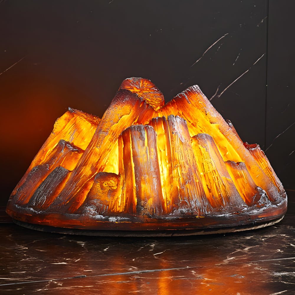 Simulated Fireplace Flame Lamp with Resin Charcoal Effect