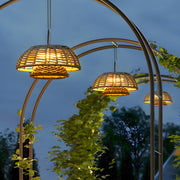 Hand-Woven Rattan Waterproof LED Outdoor Chandelier