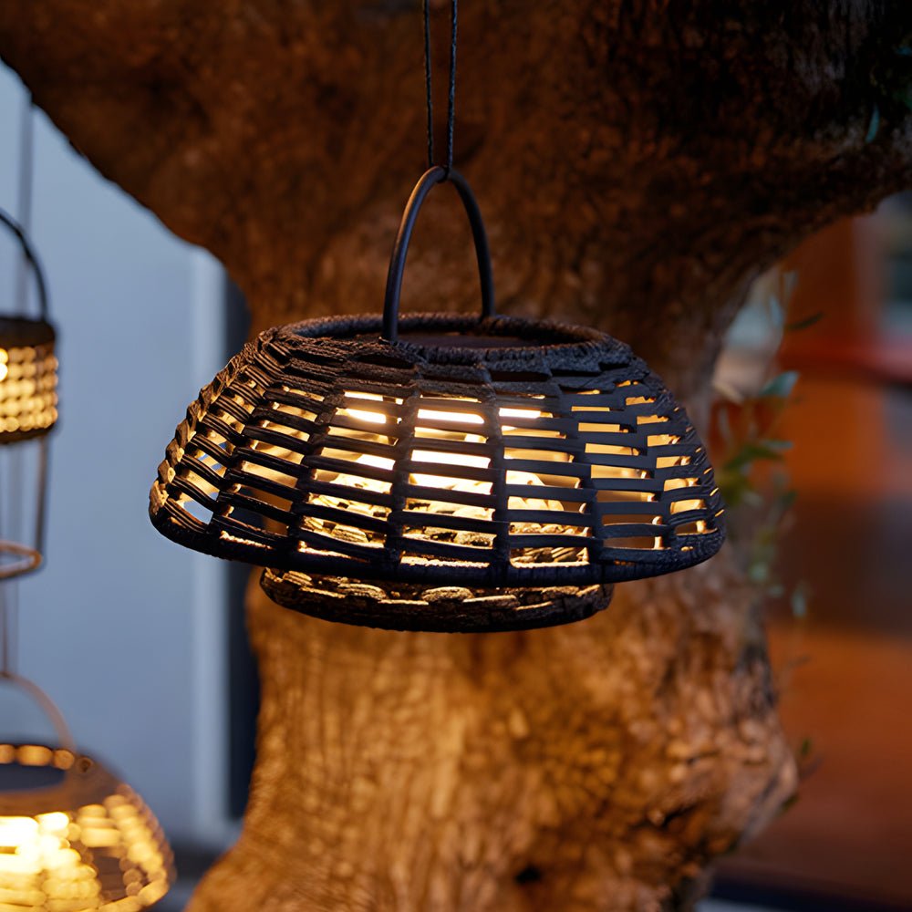 Hand-Woven Rattan Waterproof LED Outdoor Chandelier