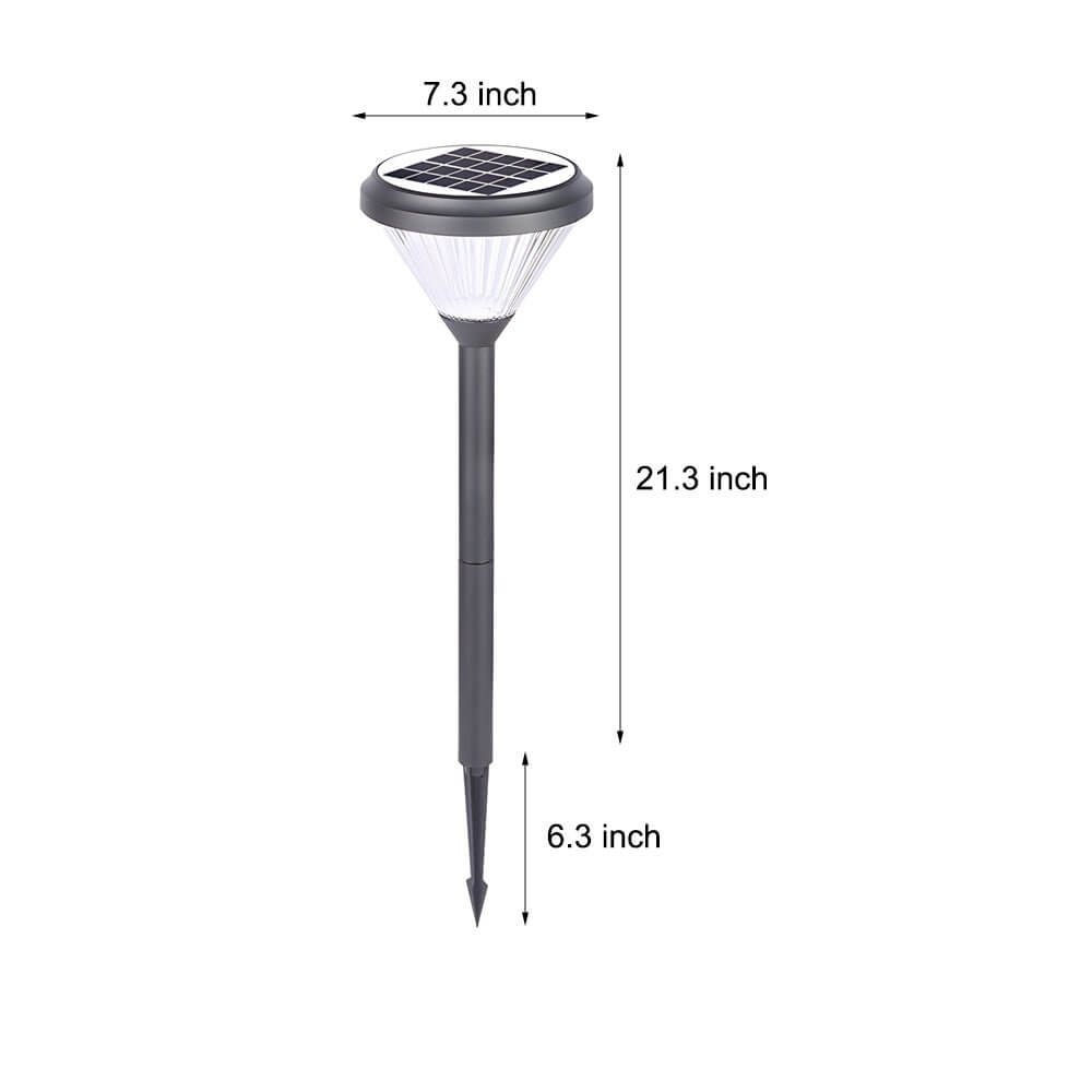 Modern Solar LED Pathway Lights Black Aluminum Diamond Trim 27.6"