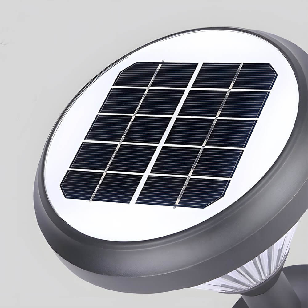 Modern Solar LED Pathway Lights Black Aluminum Diamond Trim 27.6"