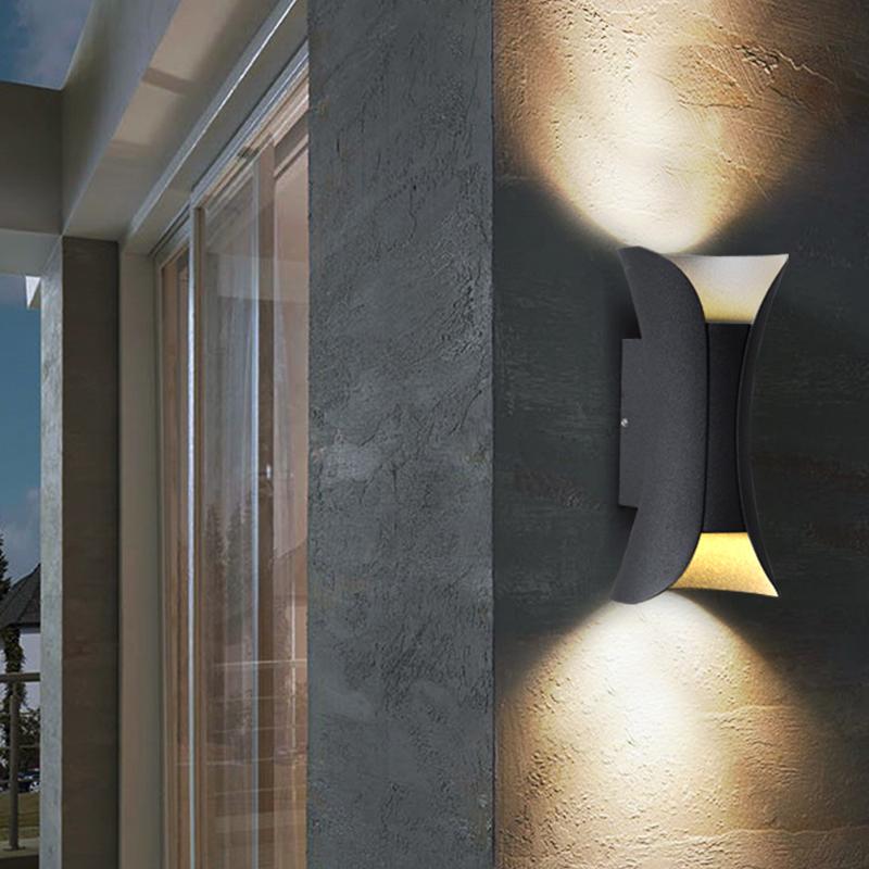 Curved LED Up Down Waterproof Outdoor Wall Light
