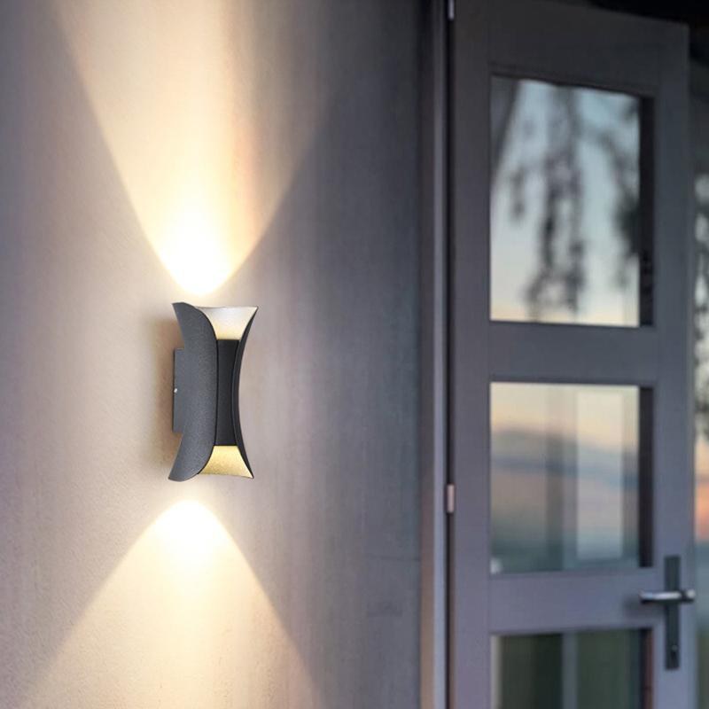 Curved LED Up Down Waterproof Outdoor Wall Light