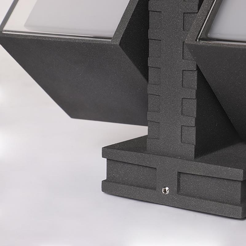 Adjustable Square Up Down Outdoor Wall Light Black Aluminum
