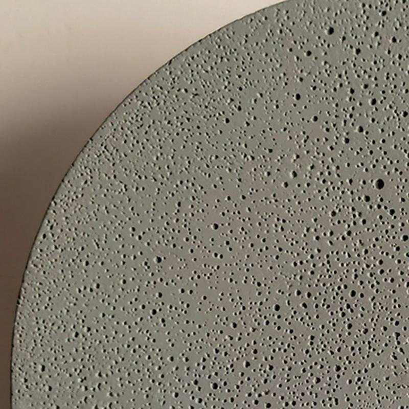 Modern Concrete Round LED Wall Light Gray Outdoor Flush Mount