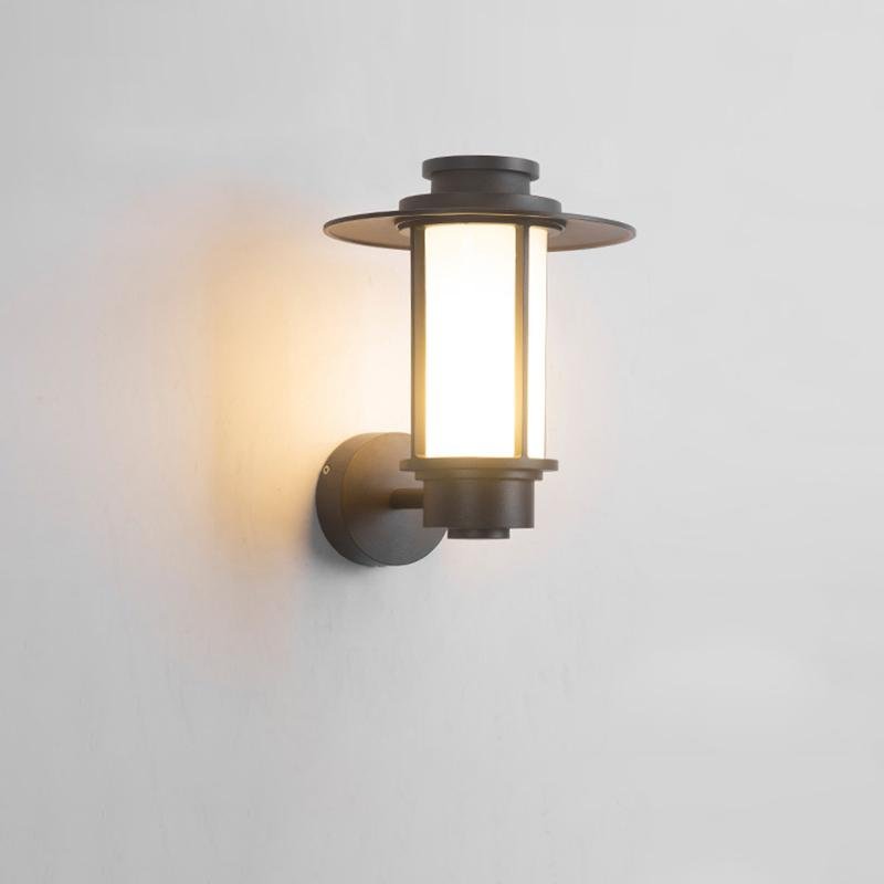 Top Hat Retro Outdoor Wall Light – Waterproof LED Aluminum Black