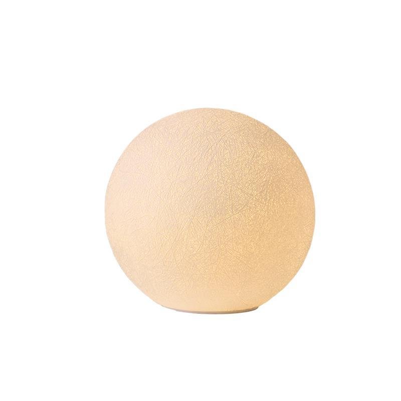 Modern White Resin Moon Sphere Outdoor Waterproof Post Light
