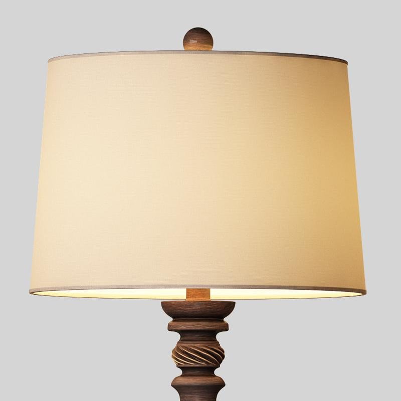 24" Rustic Bronze Resin Table Lamp with Drum Shade