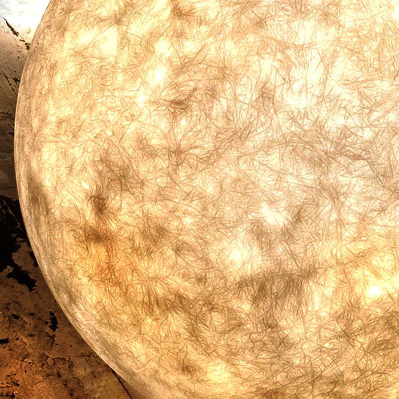 Modern White Resin Moon Sphere Outdoor Waterproof Post Light