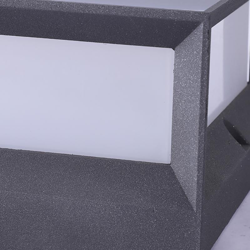 Square Waterproof Solar Outdoor Post Light Industrial Black Metal