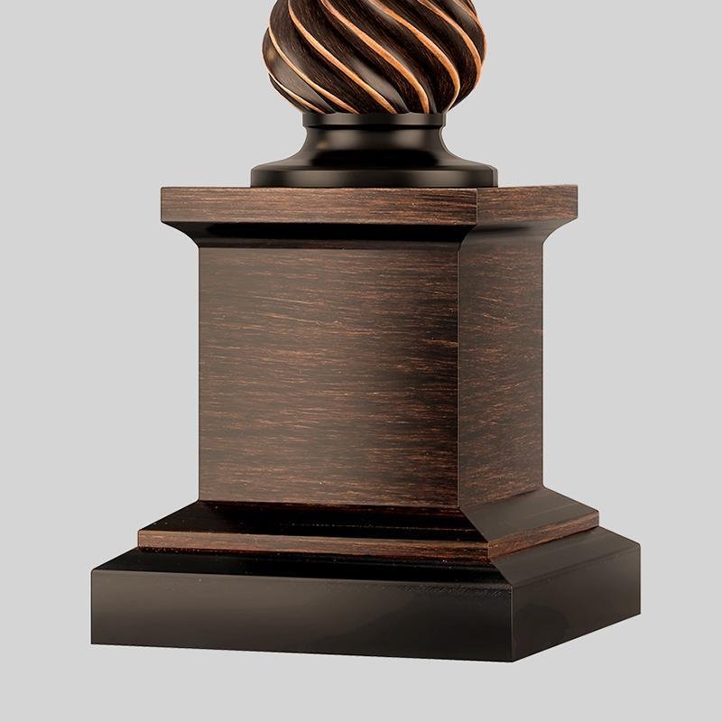 24" Rustic Bronze Resin Table Lamp with Drum Shade