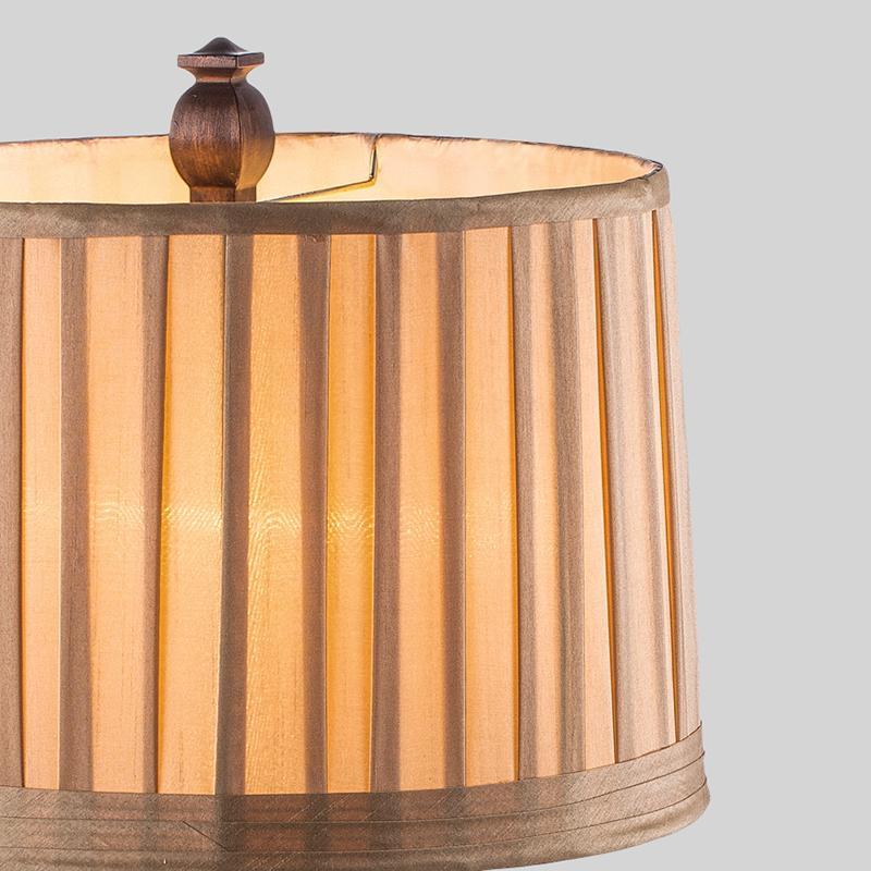 Striped Drum Shade Rustic Tower Table Lamp - Resin Base