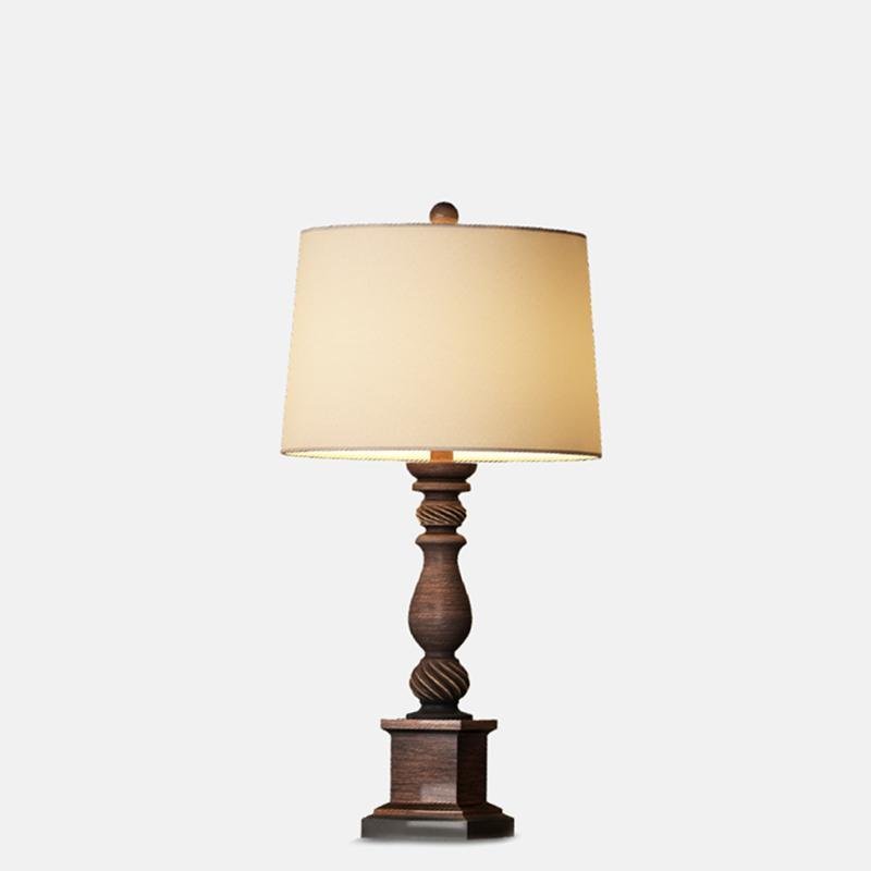 24" Rustic Bronze Resin Table Lamp with Drum Shade