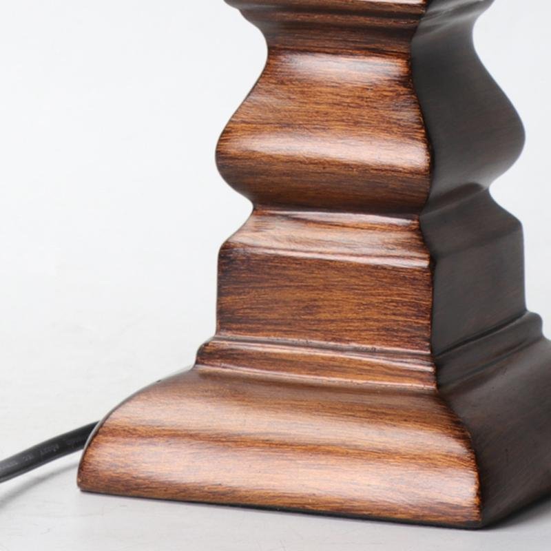 Striped Drum Shade Rustic Tower Table Lamp - Resin Base