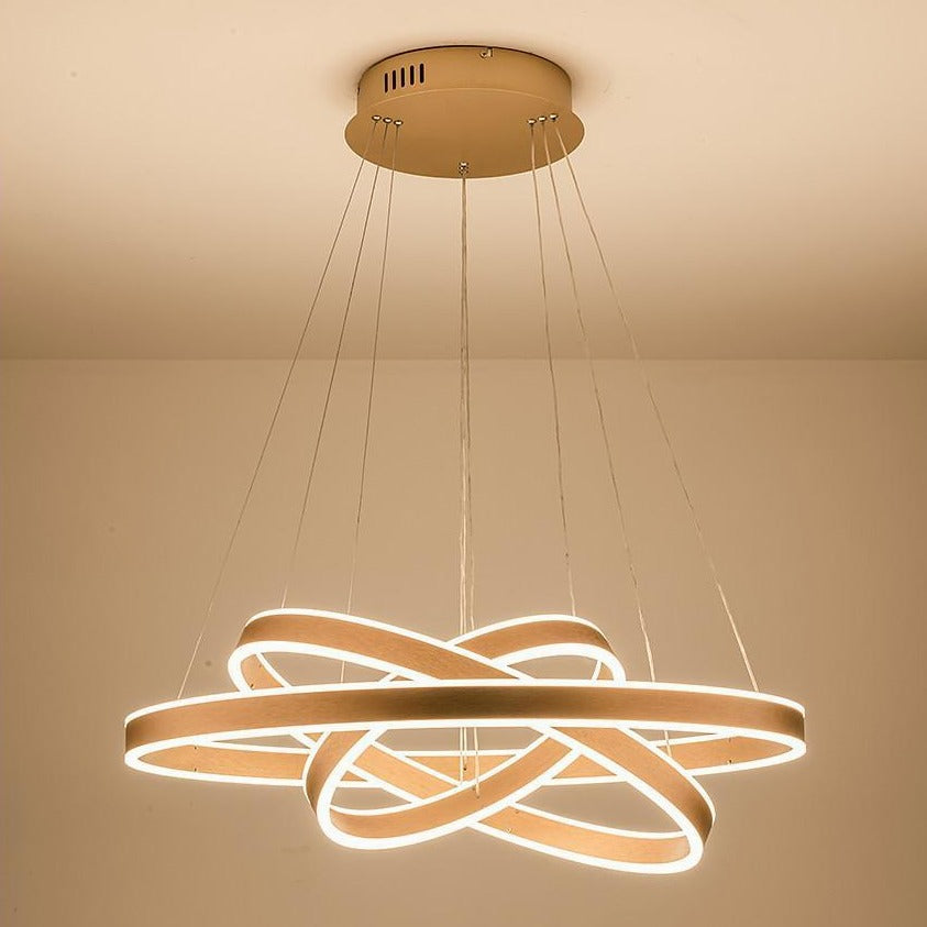 Modern Three-Ring LED Chandelier – Aluminum & Acrylic Pendant Light