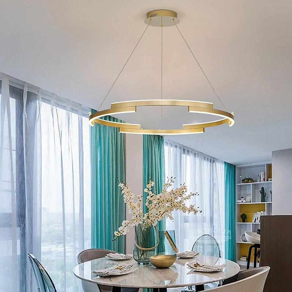 Modern Gold Interlocking Ring LED Chandelier 31" Aluminum