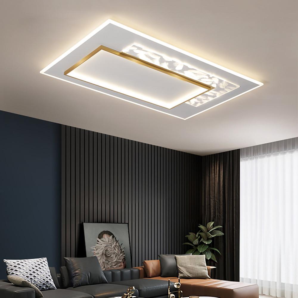 Modern Geometric Metal LED Flush Mount Ceiling Light