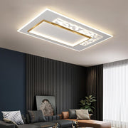 Modern Geometric Metal LED Flush Mount Ceiling Light