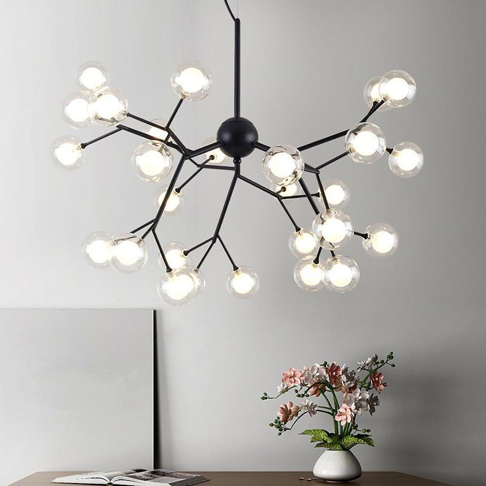 Artistic Branch Glass Globe Modern Chandelier with 27 LED Lights