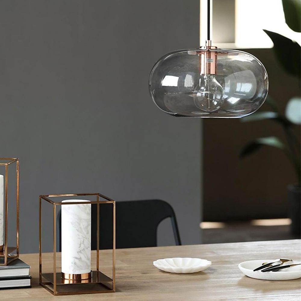 Elongated Globe Glass Pendant Light Nordic Style Hanging Lamp