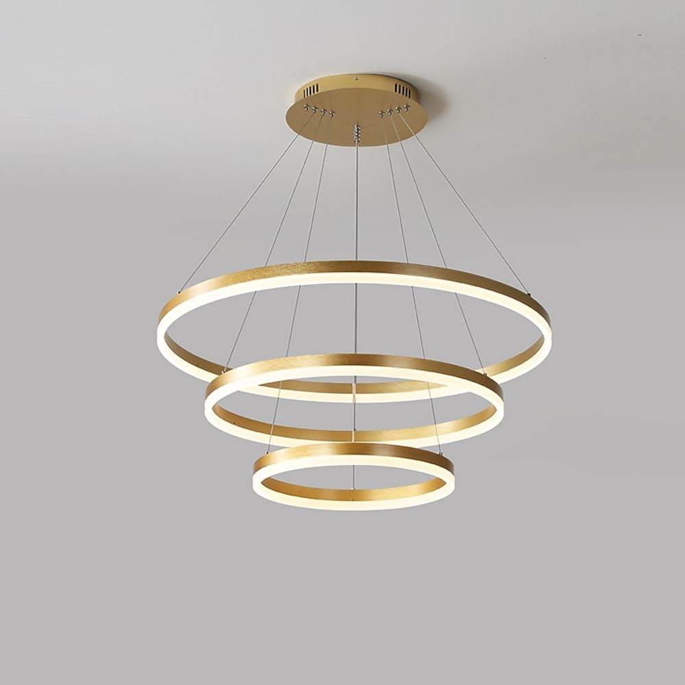 Modern 3-Ring Graduated Chandelier with Remote Control