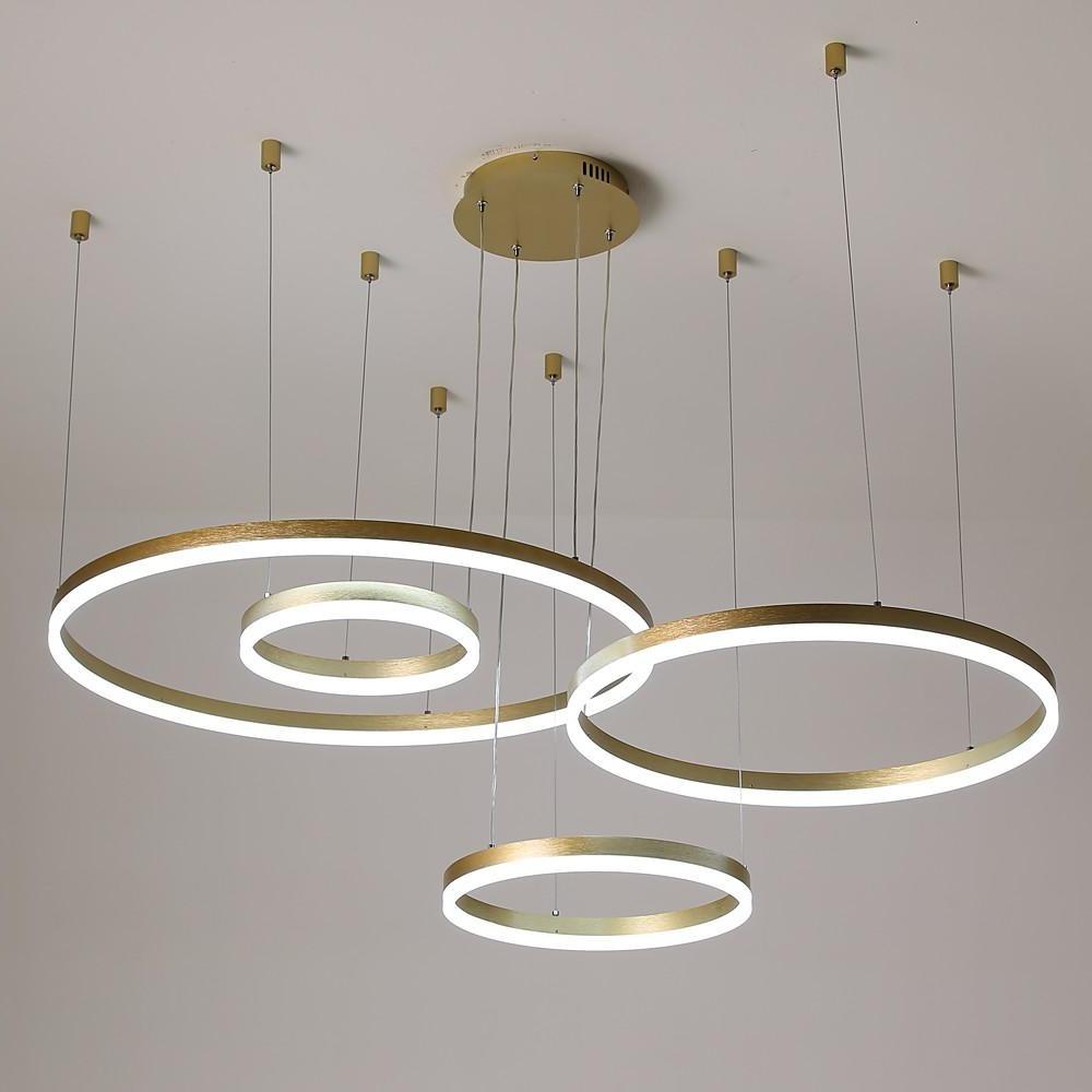 Modern Circle Aluminum Chandelier with Adjustable LED Light