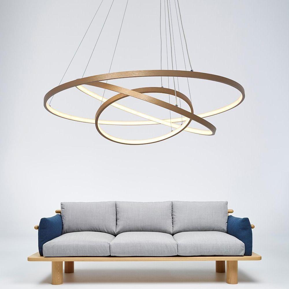 3-Ring Dimmable LED Chandelier – Modern Aluminum Pendant Light