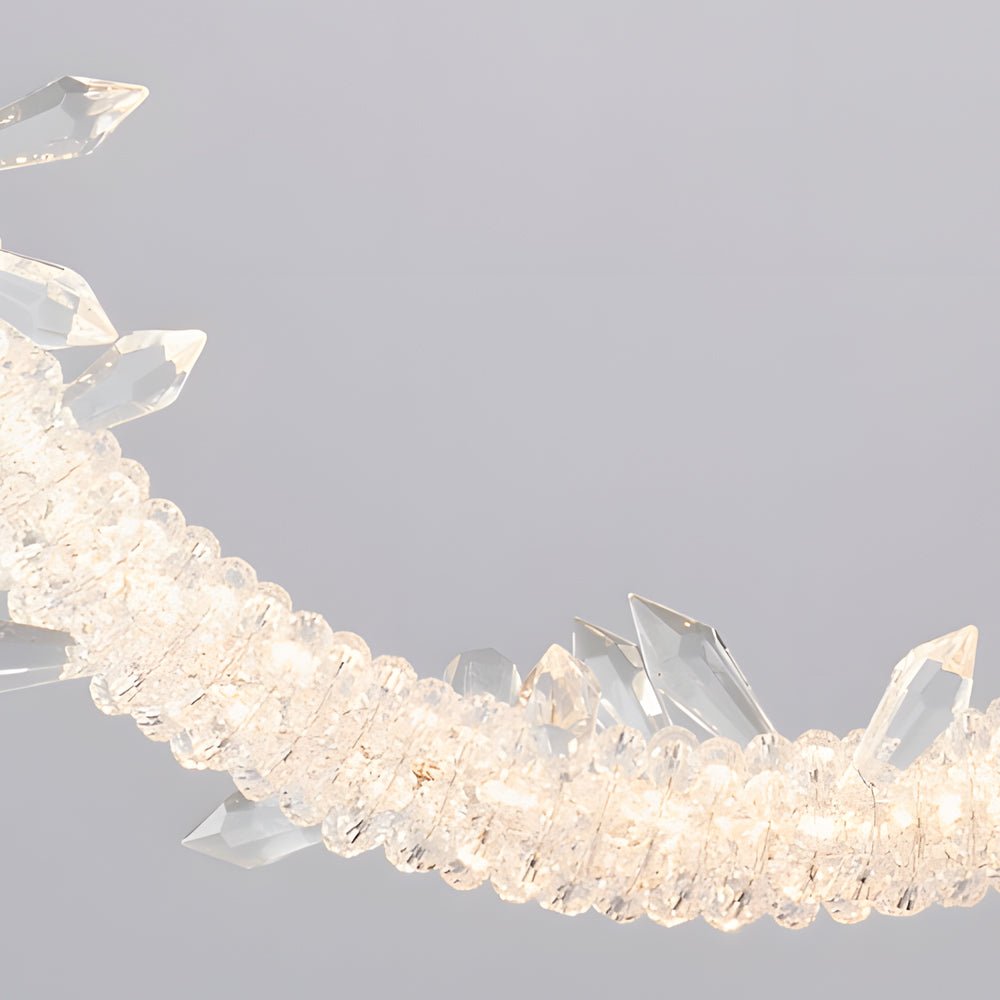 Modern Crystal Ring Pendant Light LED 9.8'' 11.8'' Ceiling Lamp
