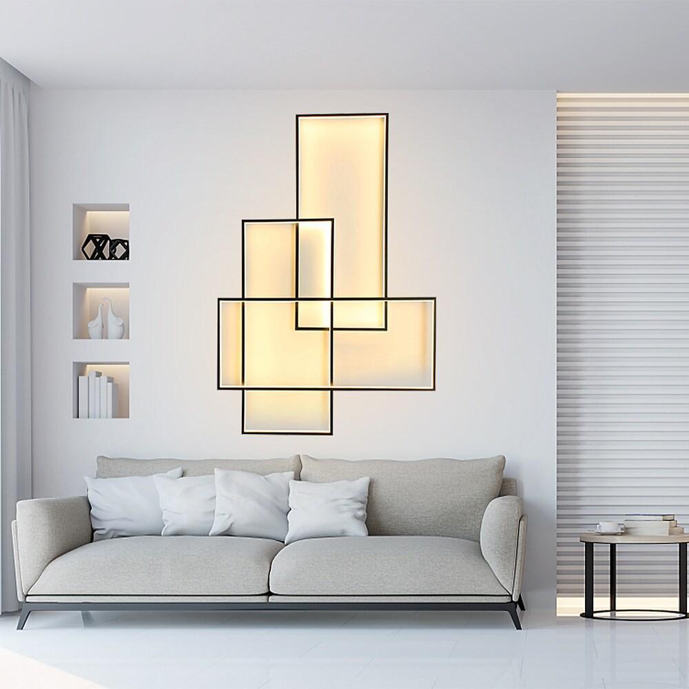 Geometric Overlapping Rectangle Aluminum LED Flush Mount Ceiling Light