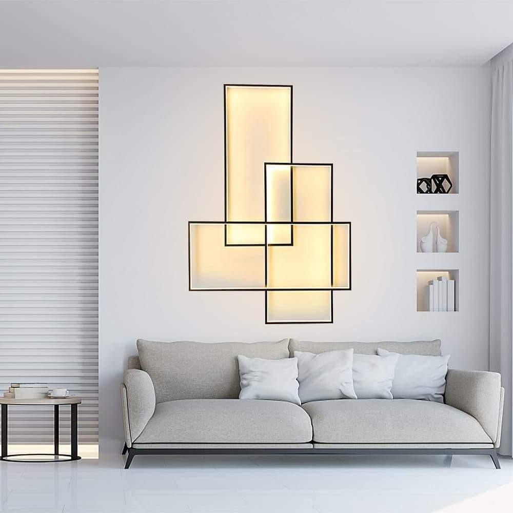 Rectangular Hybrid Modern Flush Mount Ceiling Light with LED