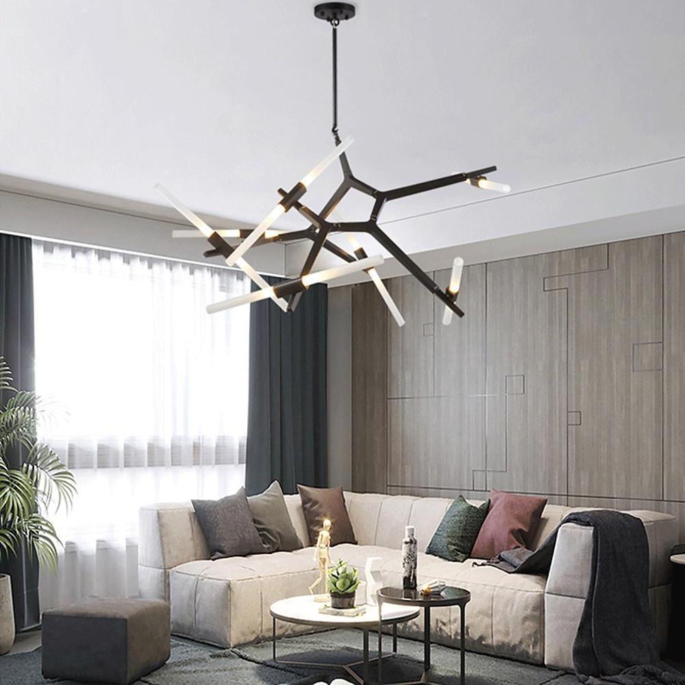 Modern Sputnik Chandelier 14-Light Aluminum Industrial Pendant