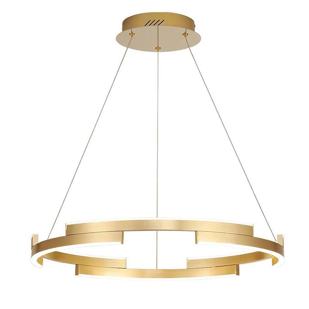 Modern Gold Interlocking Ring LED Chandelier 31" Aluminum