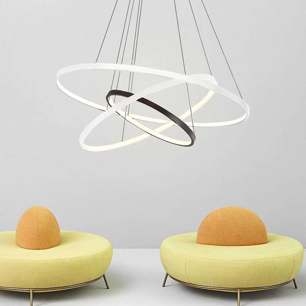 Adjustable Multi-Circle LED Dimmable Chandelier with Remote
