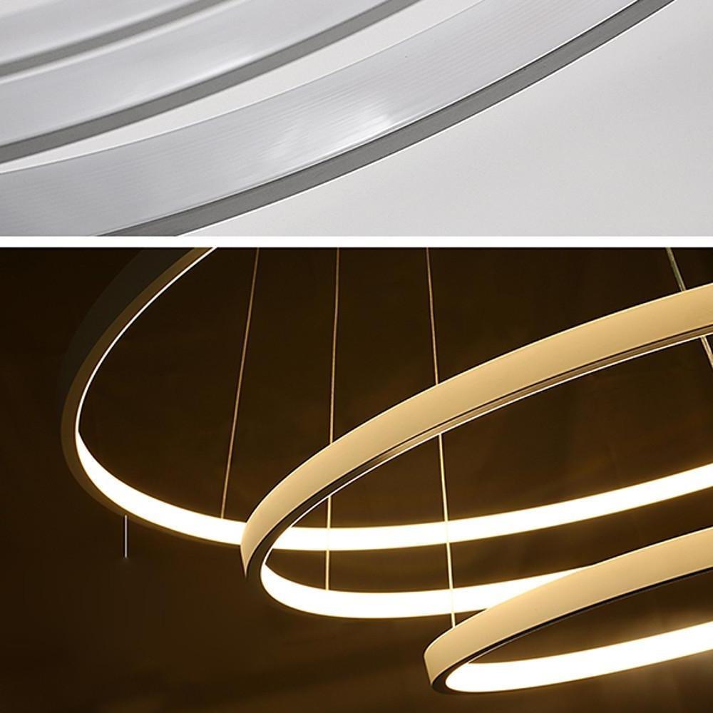 3-Ring Interweaved Circle LED Pendant Light Aluminum Acrylic