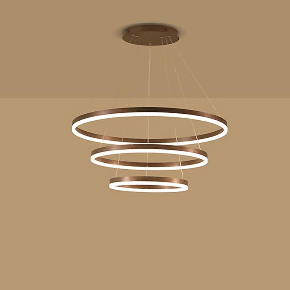Modern 3-Ring Graduated Chandelier with Remote Control