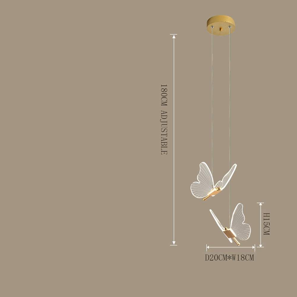 Butterfly Nordic LED Pendant Light – Acrylic & Metal Hanging Lamp