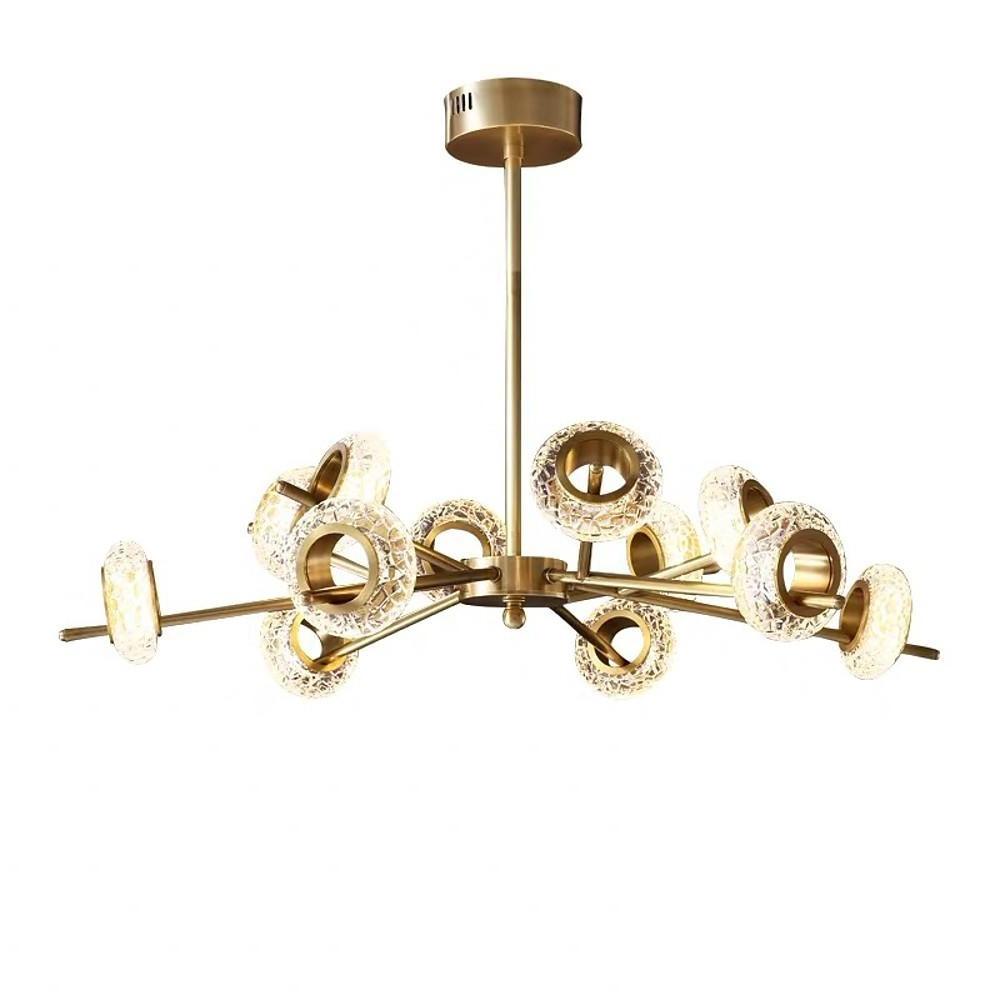 Modern Crystal Sputnik LED Chandelier Gold Electroplated Finish