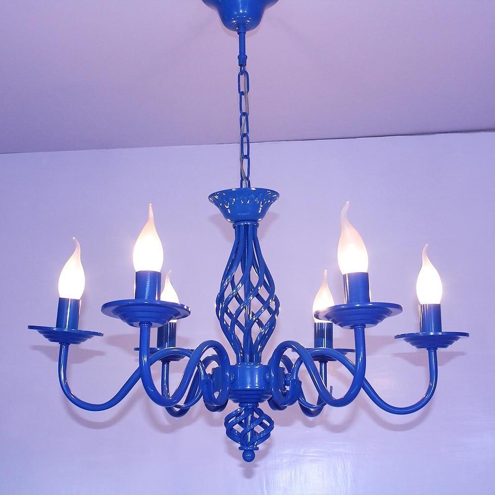6-Light Candle Pendant Chandelier Modern Metal Fixture