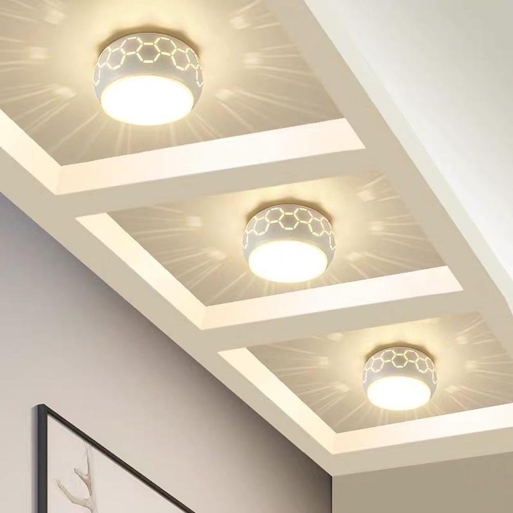 Modern LED Flush Mount Ceiling Light with Geometric Pattern