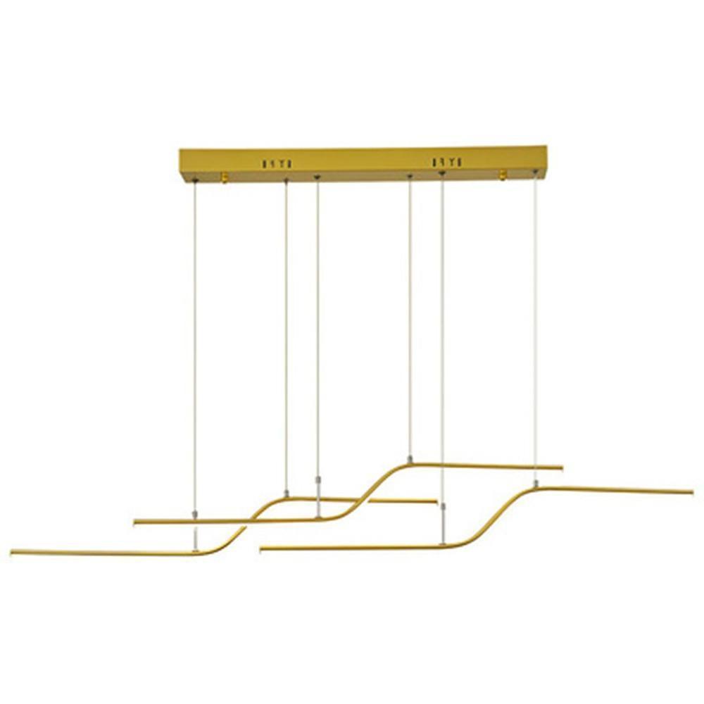 Linear Curved Modern LED Chandelier Dining Room Pendant Light