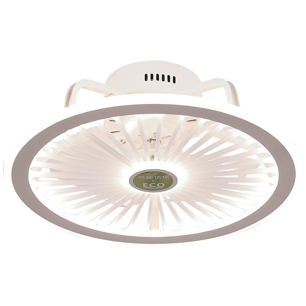 Modern Bladeless Ceiling Fan with Dimmable LED Light - Black/White