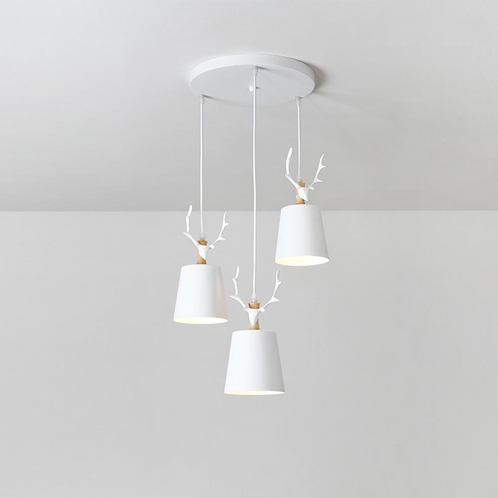 3-Light Antler Design Chandelier Pendant Light - Modern Farmhouse
