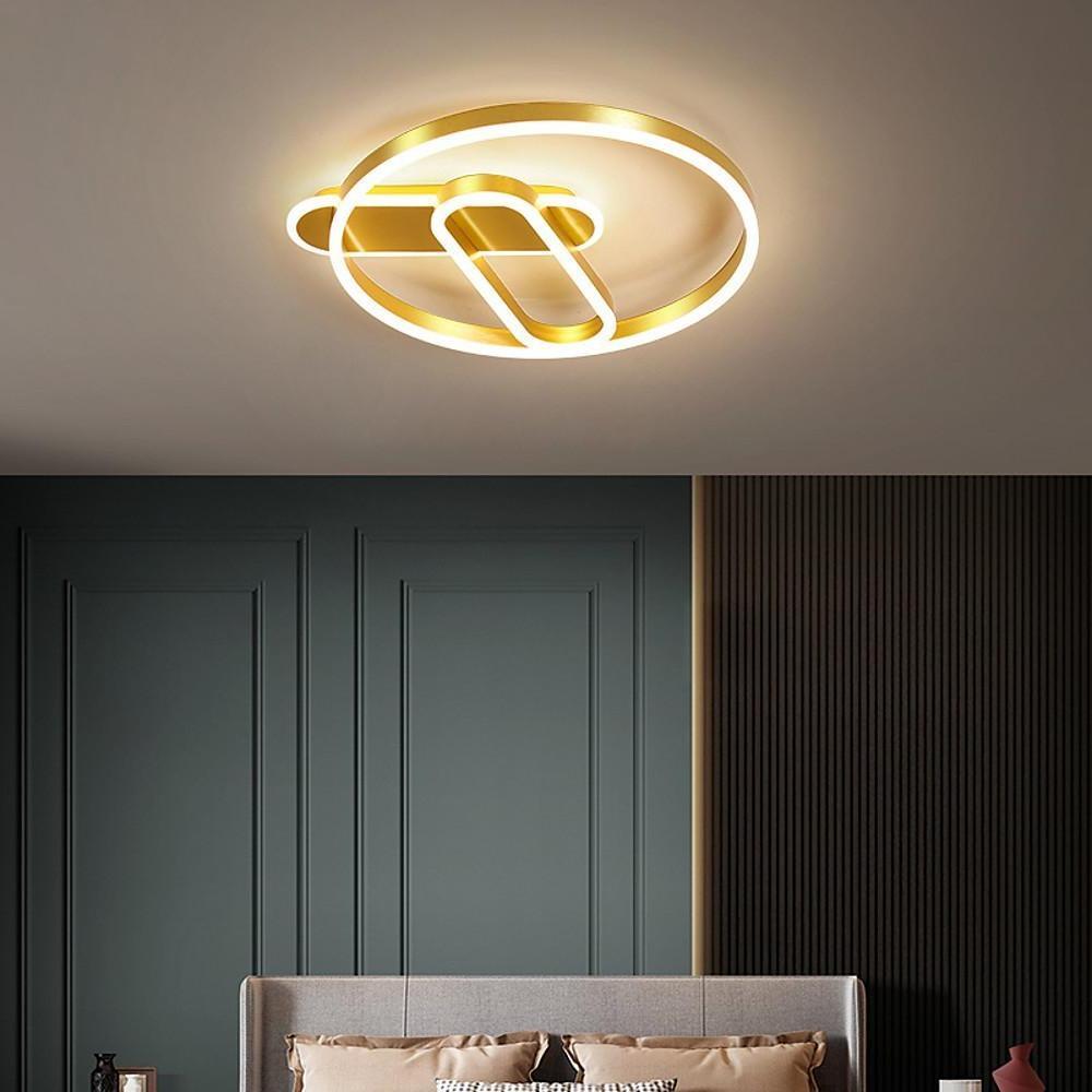 Geometric Circle LED Flush Mount Ceiling Light - Modern Metal